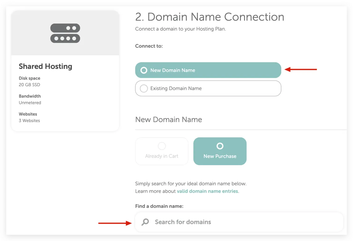 search box for a domain name