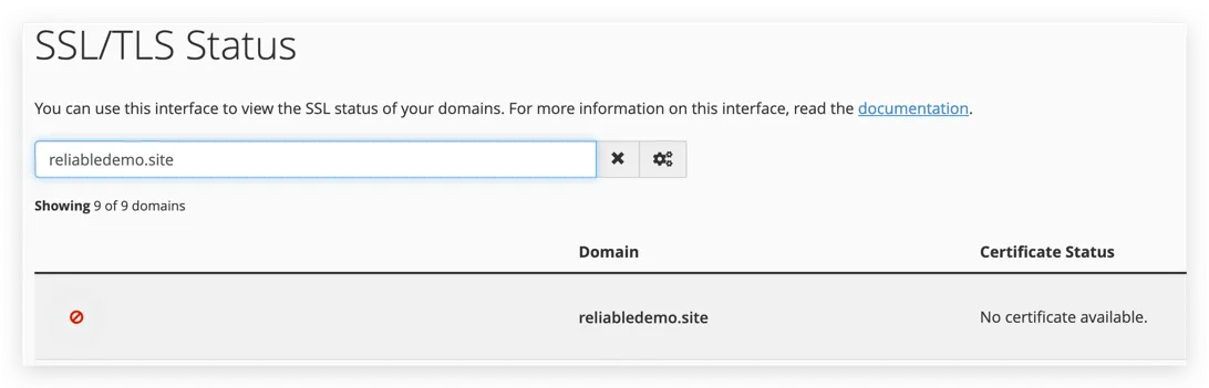 domain ssl status overview