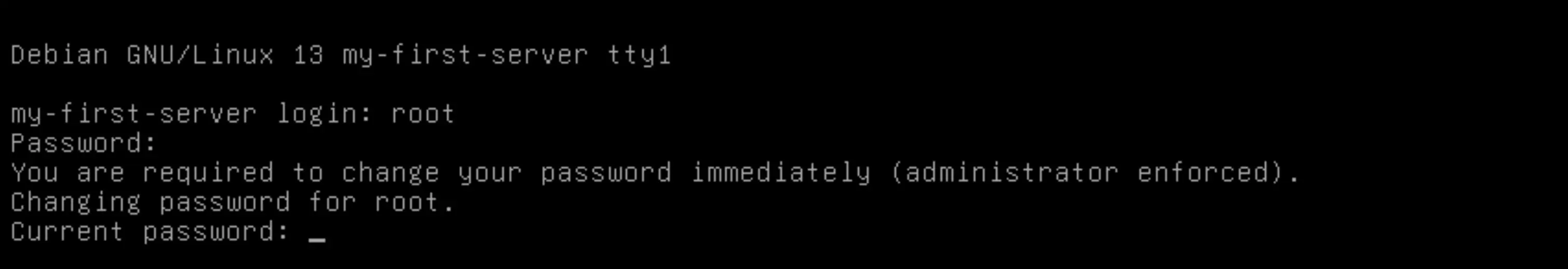 Change password on first login